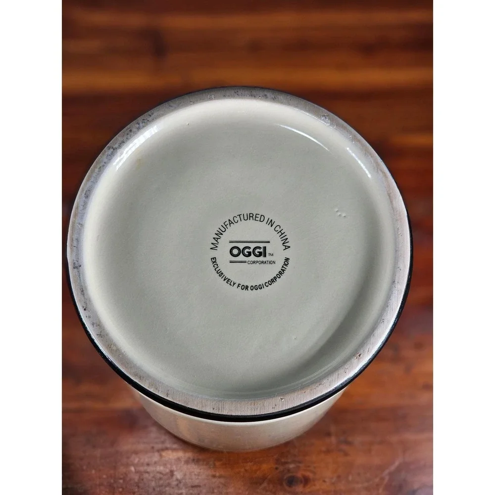 Vintage OGGI Chardonnay Wine Ceramic Canister With Lid 10 In